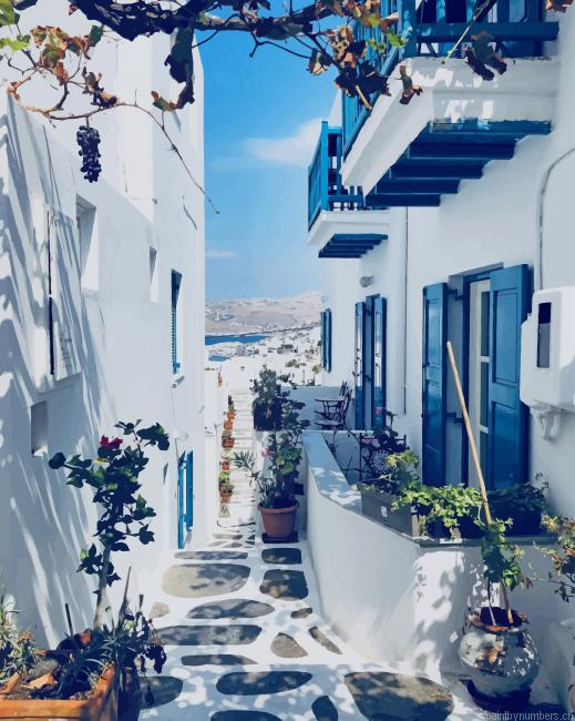 Greece Island Cities Painting By Numbers.png