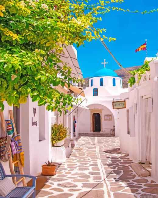 Greece Paros Island Cities Painting By Numberss.png
