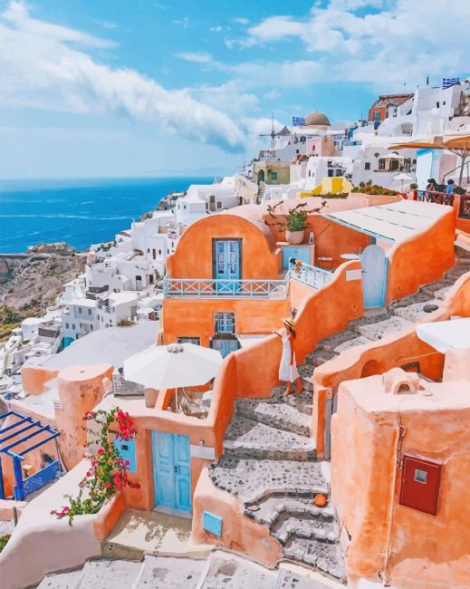 Greece Santorini Cities Painting By Numberss.png