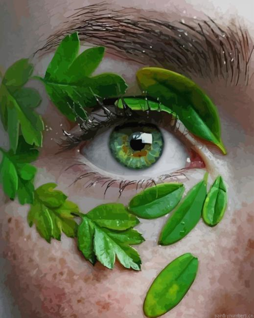 Green Aesthetic Eye Painting By Numberss.png