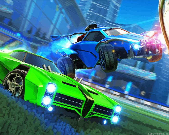 Green And Blue Cras Rocket League Painting By Numbers.png