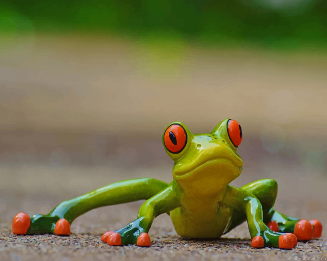 Green And Red Eye Frog Animals Painting By Numberss.png