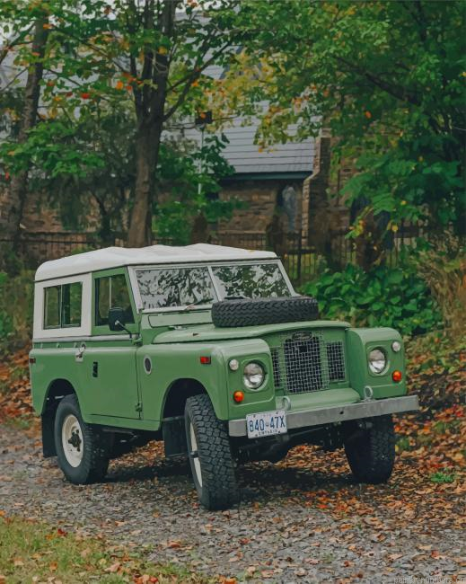 Green And White Jeep Cars Painting By Numberss.png