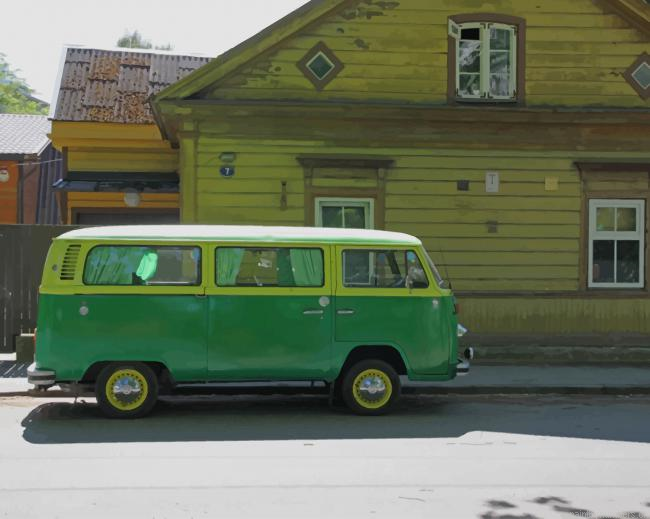 Green And Yellow Van Painting By Numberss.png