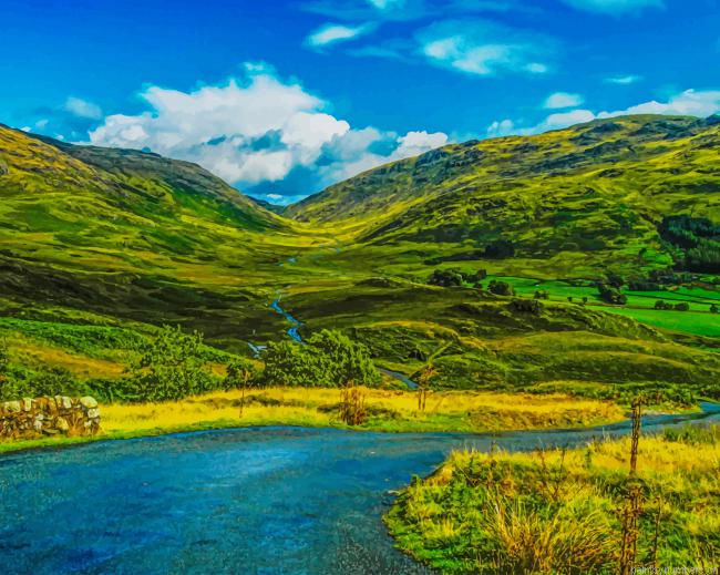Green Beautiful Landscape Nature Painting By Numberss.png
