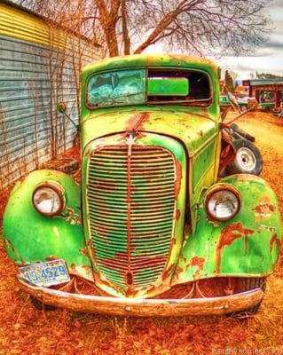 Green Farm Truck Painting By Numberss.png
