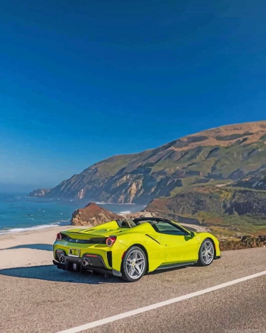 Green Ferrari 488 Cars Painting By Numberss.png