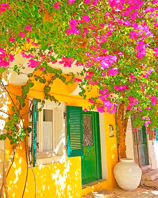 Green House Door Greek Painting By Numberss.png