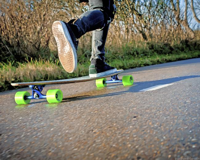 Green Skateboard Painting By Numberss.png