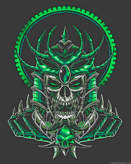 Green Skull Painting By Numbers.png