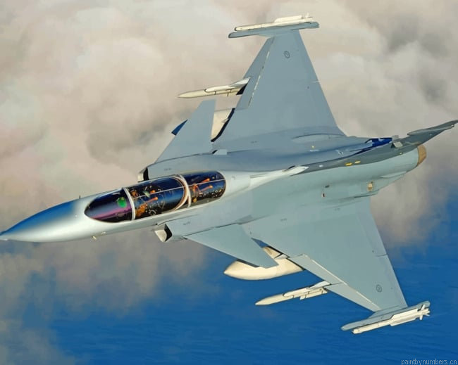Gripen Fighter Jet Aircraft New Painting By Numberss.png