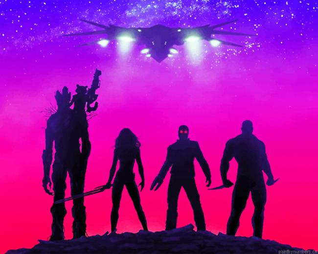 Guardians Of The Galaxy Silhouette Painting By Numberss.png