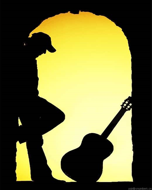 Guitarist Silhouette Painting By Numberss.png