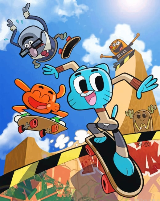 Gumball Characters Cartoons Painting By Numbers.png