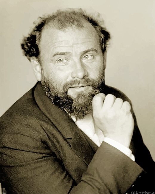 Gustav Klimt Black And White Painting By Numberss.png