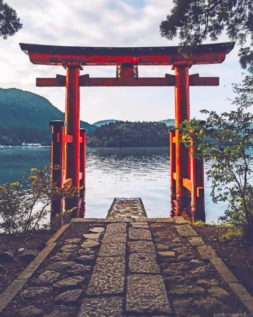 Hakone Shrine Japan Painting By Numbers.png