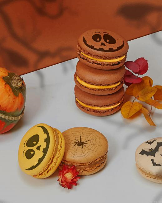 Halloween Macarons Food Painting By Numberss.png