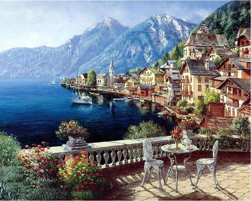 Hallstatt Lake Landscapes Painting By Numbers.png