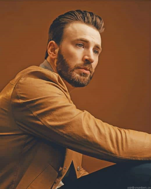 Handsome Chris Evans Actors Painting By Numberss.png