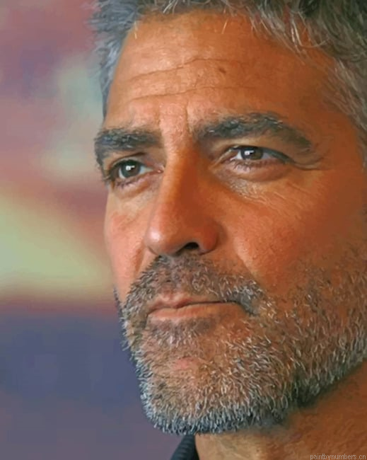 Handsome George Clooney Actors Painting By Numberss.png