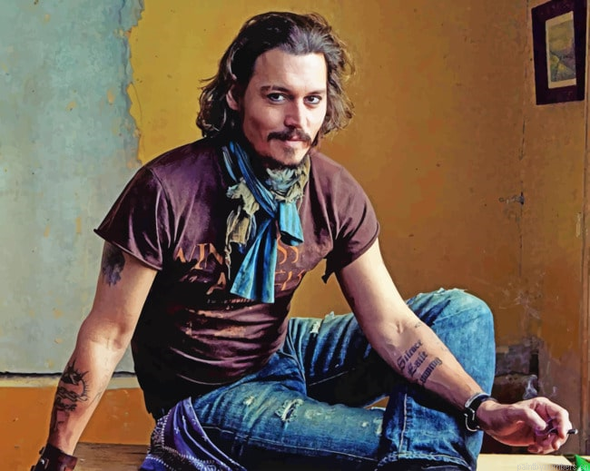 Handsome Johnny Deep Actors Painting By Numberss.png