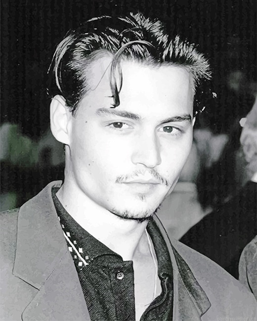 Handsome Young Johnny Depp Actors Painting By Numbers.png