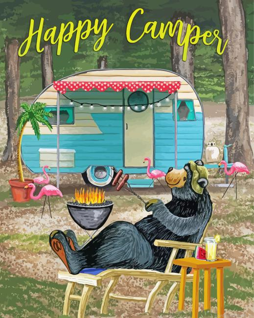 Happy Camper Bear Painting By Numberss.png