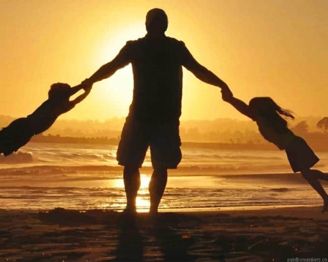 Happy Family Silhouette Painting By Numberss.png