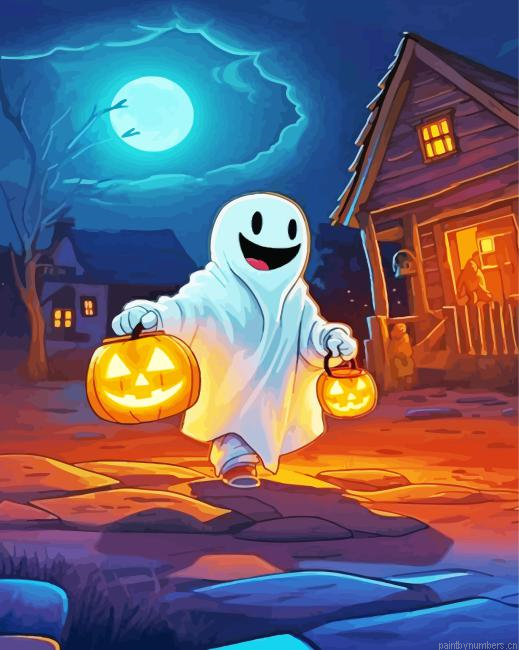 Happy Ghost Painting By Numberss.png