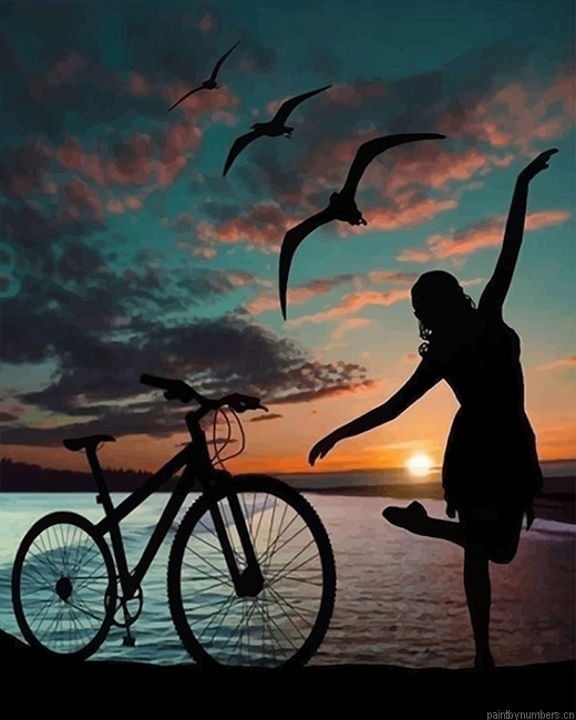 Happy Girl Silhouette Painting By Numberss.png