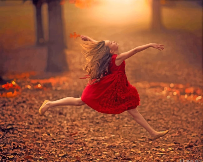 Happy Jumping Girl Painting By Numberss.png