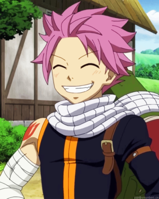 Happy Natsu From Fairy Tail Painting By Numbers.png