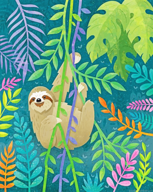 Happy Sloth Painting By Numberss.png