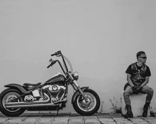 Harley Davidson Black Cruiser Painting By Numberss.png