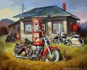 Harley Davidson Motorcycles Vintage Painting By Numbers.png