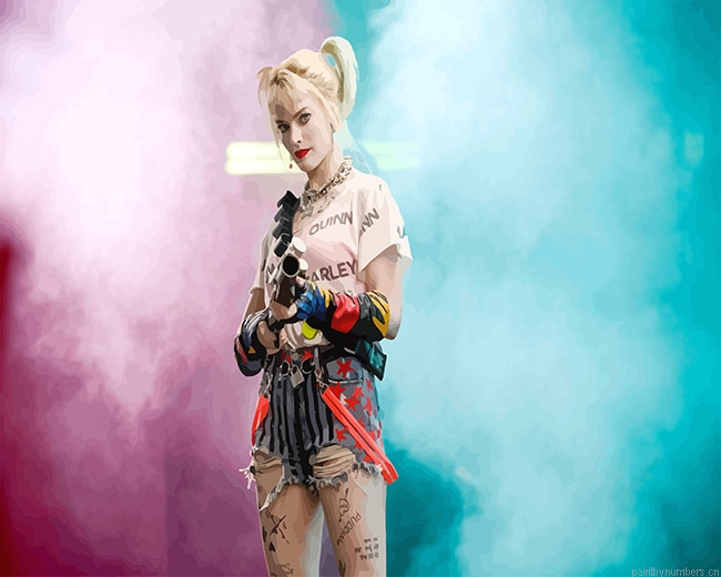 Harley Quinn Birds Of Prey Movies Painting By Numberss.png