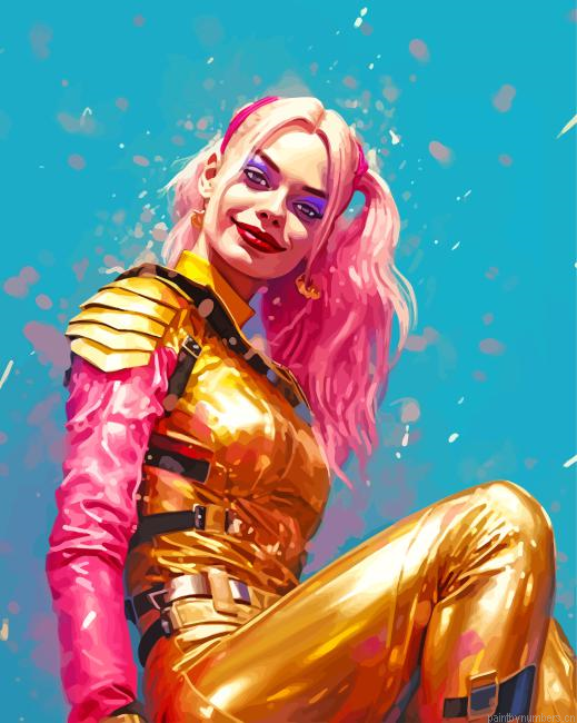 Harley Quinn Birds Of Prey Painting By Numberss.png