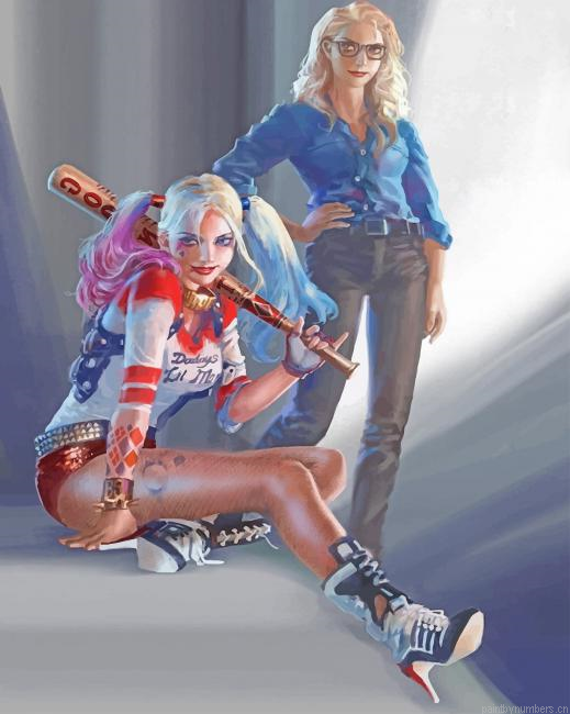 Harley Quinn And Dr Harleen Animations Painting By Numbers.png