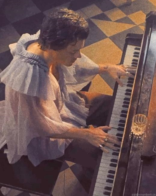 Harry Styles Playing Piano Painting By Numberss.png