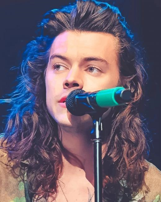 Harry Styles Singing Singers Painting By Numberss.png