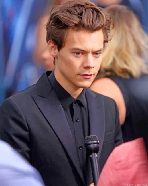 Harry Styles Wearing Black Suit Singer Painting By Numberss.png