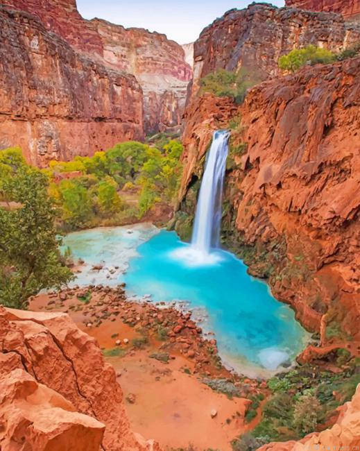Havasu Fall Arizona Nature Painting By Numberss.png