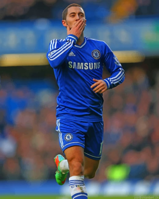 Hazard From Chelsea Team Soccer Painting By Numberss.png