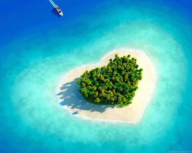 Heart Shaped Island Seascapes Painting By Numberss.png