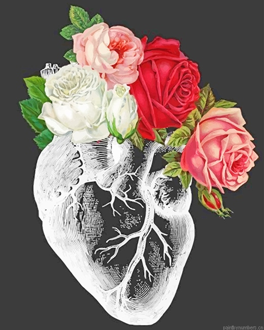 Heart With Flowers Painting By Numberss.png