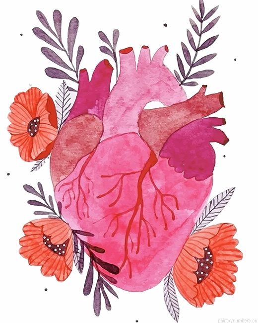 Heart With Flowers Painting By Numbers.png