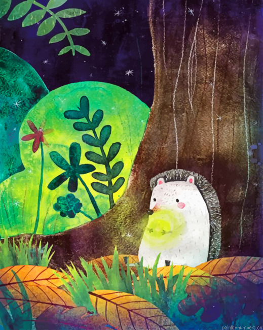 Hedgehog Illustration Painting By Numberss.png