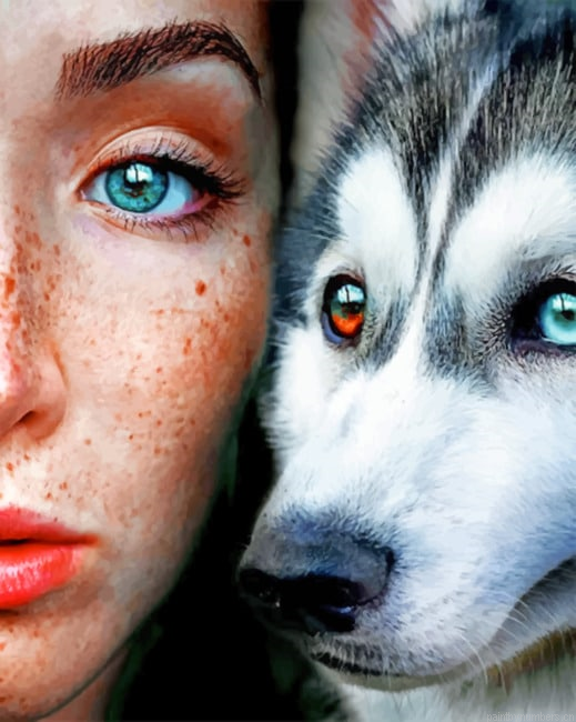 Heterochromia Husky And Owner Painting By Numberss.png