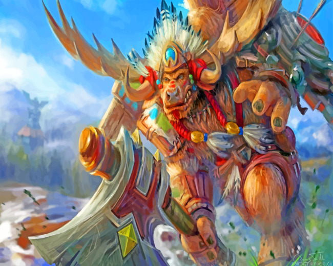 High Mountain Tauren World Of Warcraft Painting By Numbers.png