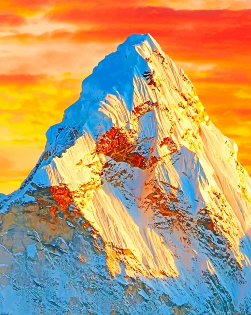 Himalayas At Sunset Mountains Painting By Numbers.png